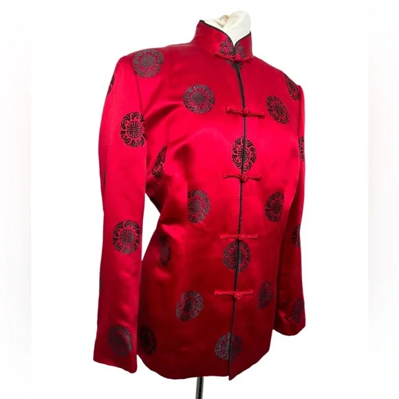 Red Satin Kimono Jacket - Picture 2 of 5
